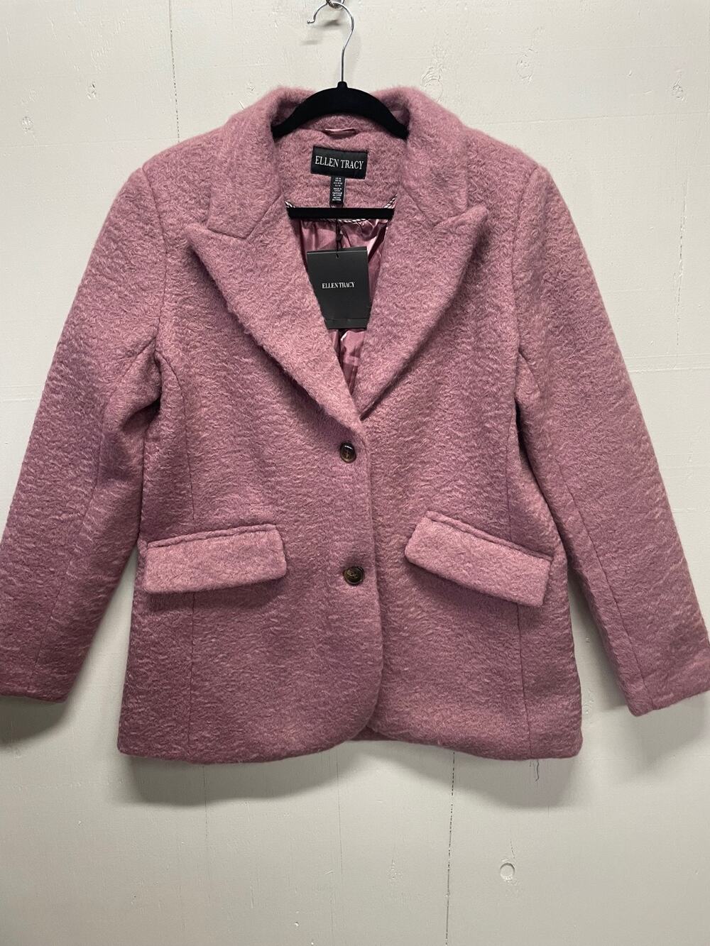 Ellen Tracy Women's Blazer Jacket Size Medium Mauve Pink New With Tags Textured